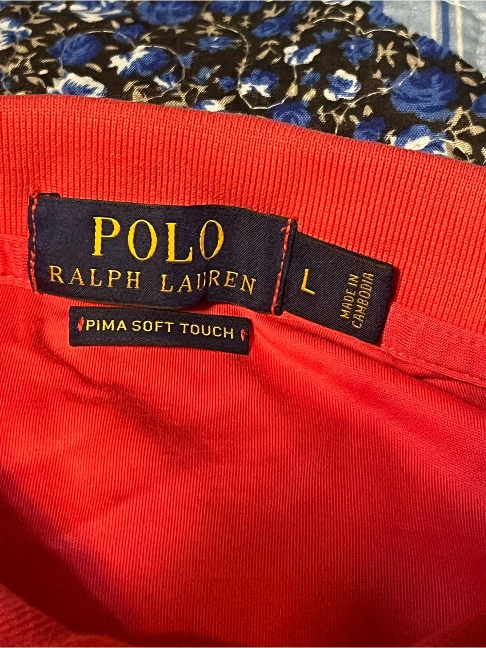 Ralph Lauren Polo Red Short-Sleeve Polo with Navy Pony Mens Large